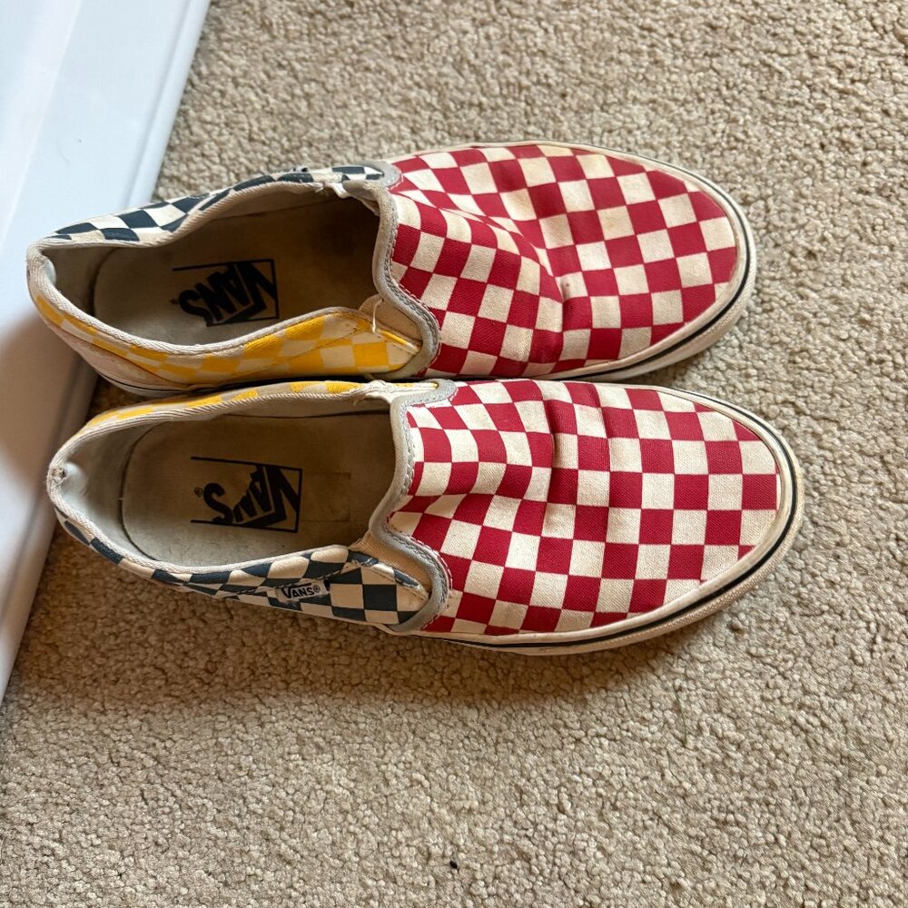 Vans Slip-On Checkerboard Patchwork Sneakers Wome… - image 1